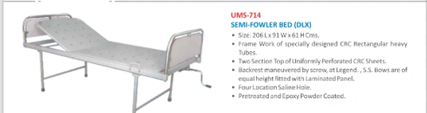 Unisearch Medicare Deluxe Semi Fowler Bed